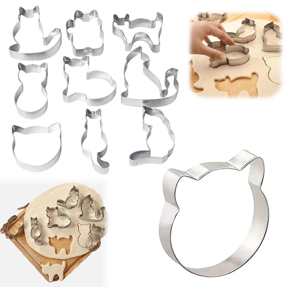 9Pcs Cat Cookie Cutters Set As - đánh giá và giá Cookies Pack