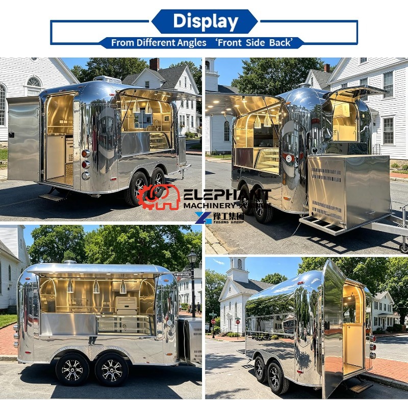 Mirror Food Trailer for Pizza, - đánh giá và giá Food Snacks Catering